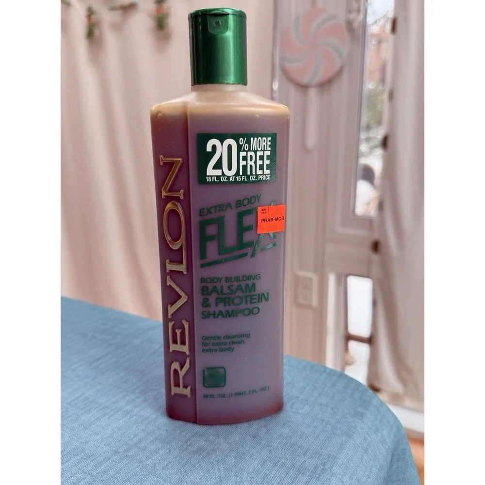 Vintage Revlon Hair Flex Balsam & Protein Body building Shampoo 18oz HTF prop